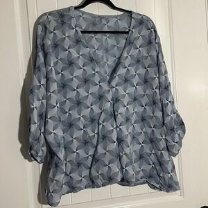Meo Meli |‎ Cardigan Blue Geometric Made in Italy | Women's One Size
